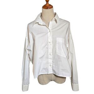 H&M White Button-Down Cotton Shirt